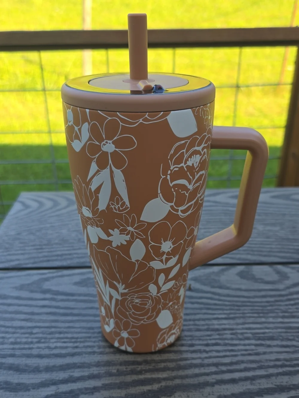 EUC Sandstone Bloom 30oz Era Insulated Tumbler with Straw - Floral Print